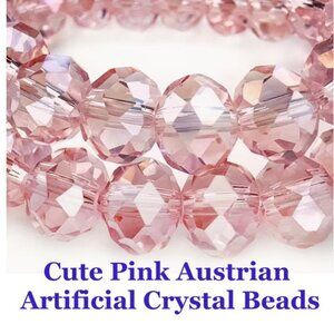 Cute Pink Austrian Artificial Crystal Beads